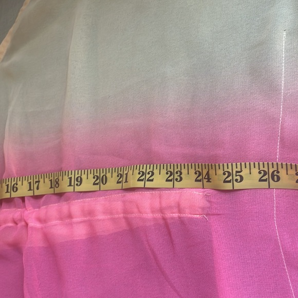 Orange & Yellow,,V neck, sheer, Tassels, swim cover up, Tunic,Top,dress, L/XL - Picture 7 of 10